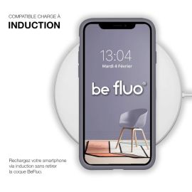 Coque Silicone Moxie BeFluo iPhone 17 Pro Max – Gris Lavande, Fine & Légère