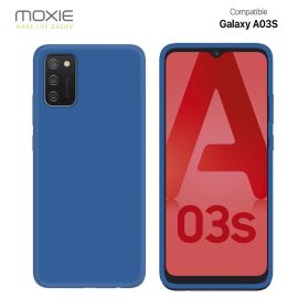 Coque en silicone Be Fluo de couleur bleu marine, résistante aux chocs et aux rayures, avec intérieur en microfibre pour Samsung Galaxy A03s