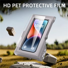 Étui étanche pour iPhone 16 Pro Max / X / XR / XS Max / Samsung Galaxy S25 Ultra – Compatible Bluetooth 15 m – Plongée – Gris
