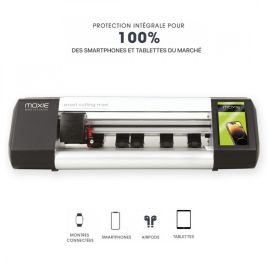 Une machine de découpe hydrogel XL pour créer des films sur mesure pour smartphones et tablettes.