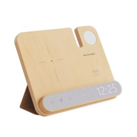 Support de Charge 4 en 1 en Bambou – Organiseur pour Smartphone, Montre & Écouteurs